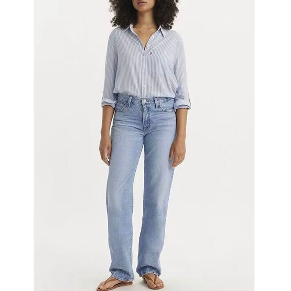 Levi’s 94’ Baggy Jeans Straight Leg Mid Rise Vtg Wash Women’s Size 26